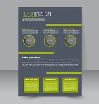 Flyer template. Business brochure. Editable A4 poster for design, education Stock Illustration