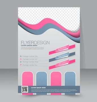 Flyer template. Business brochure. Editable A4 poster for design, education Stock Illustration