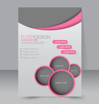Flyer template. Business brochure. Editable A4 poster for design, education Stock Illustration