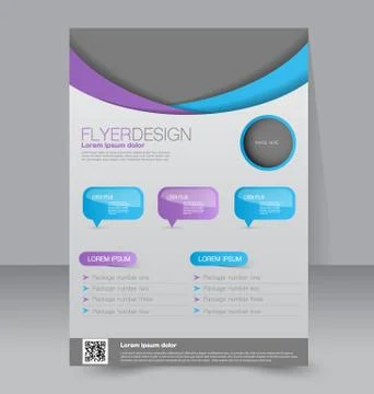 Flyer template. Business brochure. Editable A4 poster for design, education Stock Illustration