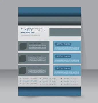 Flyer template. Business brochure. Editable A4 poster for design, education Stock Illustration
