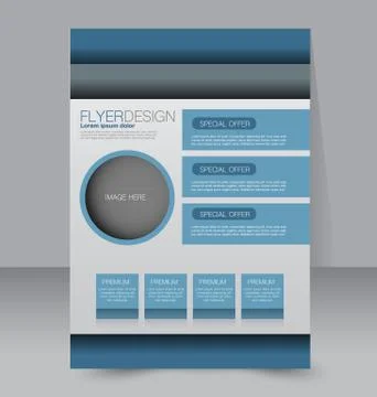 Flyer template. Business brochure. Editable A4 poster for design, education Stock Illustration