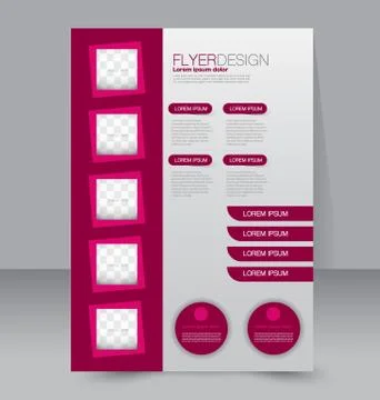 Flyer template. Business brochure. Editable A4 poster for design, education Stock Illustration