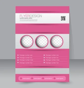 Flyer template. Business brochure. Editable A4 poster for design, education Stock Illustration
