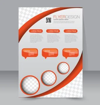 Flyer template. Business brochure. Editable A4 poster for design, education Stock Illustration