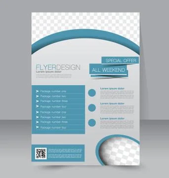 Flyer template. Business brochure. Editable A4 poster for design, education Stock Illustration