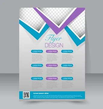 Flyer template. Business brochure. Editable A4 poster for design, education, Stock Illustration