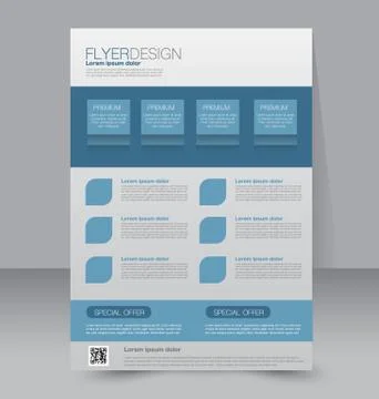 Flyer template. Business brochure. Editable A4 poster Stock Illustration