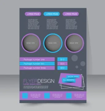 Flyer template. Business brochure. Editable A4 poster for design, education, Stock Illustration