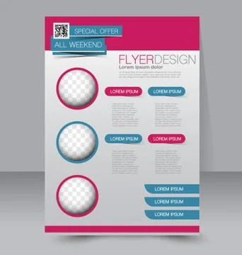 Flyer template. Business brochure. Editable A4 poster Stock Illustration