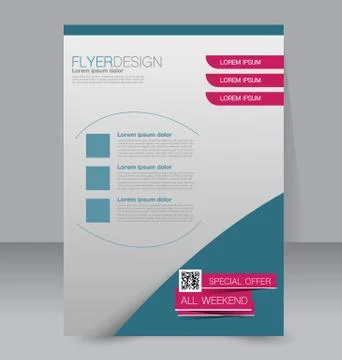 Flyer template. Business brochure. Editable A4 poster Stock Illustration