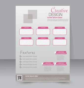 Flyer template. Business brochure. Editable A4 poster Stock Illustration