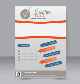 Flyer template. Business brochure. Editable A4 poster Stock Illustration