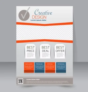 Flyer template. Business brochure. Editable A4 poster Stock Illustration