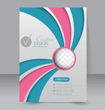 Flyer template. Business brochure. Editable A4 poster Stock Illustration