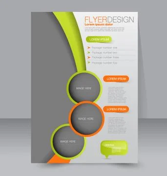 Flyer template. Business brochure. Editable A4 poster Stock Illustration