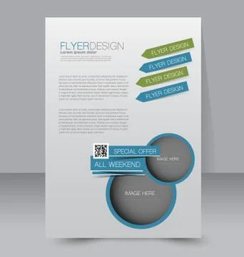Flyer template. Business brochure. Editable A4 poster Stock Illustration