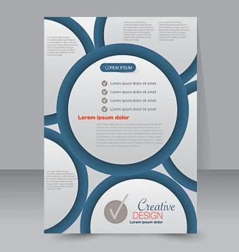 Flyer template. Business brochure. Editable A4 poster for design, education, Stock Illustration