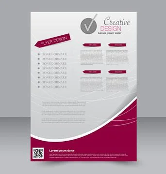 Flyer template. Business brochure. Editable A4 poster for design, education, Stock Illustration
