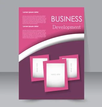 Flyer template. Business brochure. Editable A4 poster Stock Illustration