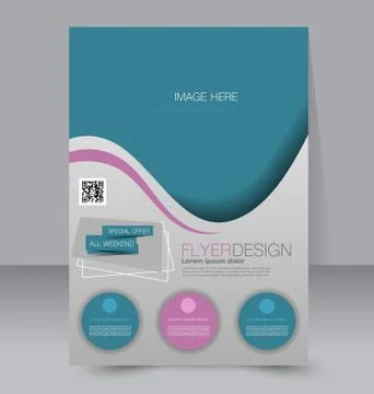 Flyer template. Business brochure. Editable A4 poster Stock Illustration