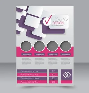 Flyer template. Business brochure. Editable A4 poster Stock Illustration