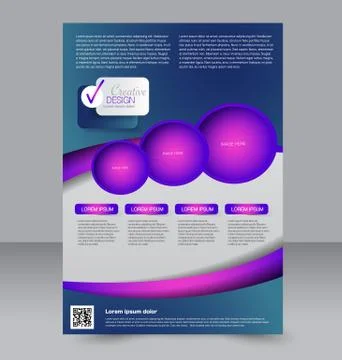Flyer template. Business brochure. Editable A4 poster Stock Illustration