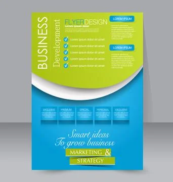 Flyer template. Business brochure. Editable A4 poster Stock Illustration