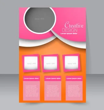 Flyer template. Business brochure. Editable A4 poster Stock Illustration