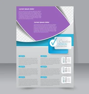 Flyer template. Business brochure. Editable A4 poster Stock Illustration