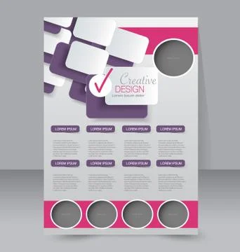 Flyer template. Business brochure. Editable A4 poster Stock Illustration