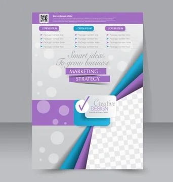 Flyer template. Business brochure. Editable A4 poster Stock Illustration