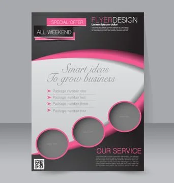 Flyer template. Business brochure. Editable A4 poster Stock Illustration