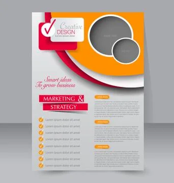 Flyer template. Business brochure. Editable A4 poster Stock Illustration