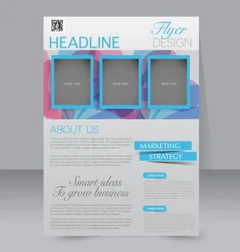 Flyer template. Business brochure. Editable A4 poster Stock Illustration