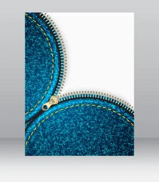 Flyer template with denim pattern and stitch effect Illustrazione stock