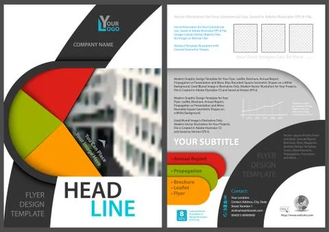 Flyer Template with Modern Geometric Graphics Stock Illustration