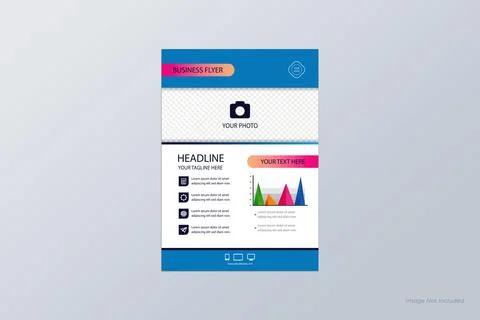 Flyer template or online live webinar and corporate Business flyer Stock Illustration