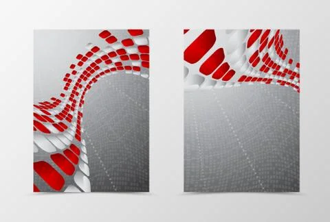 Flyer template wave design Stock Illustration