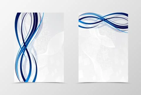 Flyer template wave design Stock Illustration