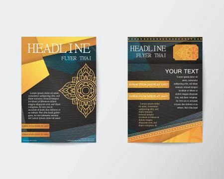 Flyer thai design template Brochure in A4 size Stock Illustration