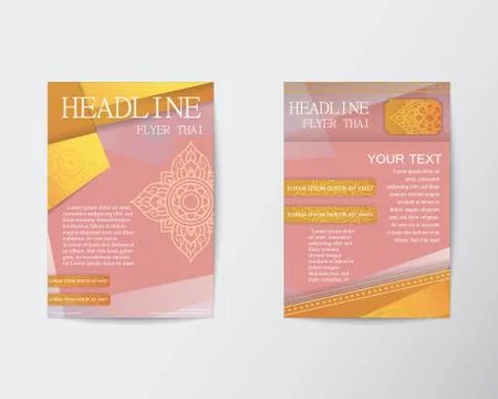 Flyer thai design template Brochure in A4 size Stock-Illustration