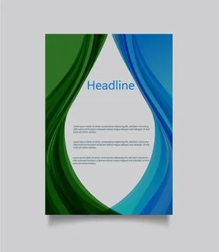 Flyer Vector Design Blue and Green Stock Illustration