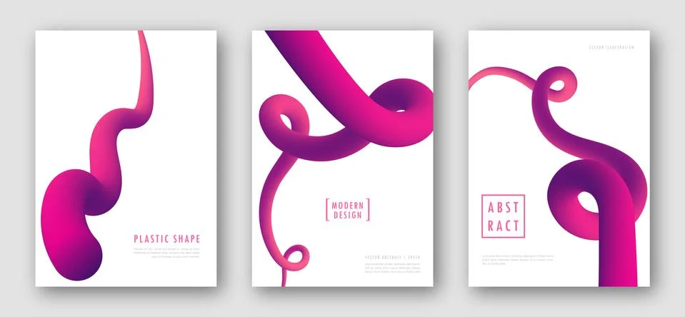 Flyers with abstract fluid gradient shapes Stock Illustration