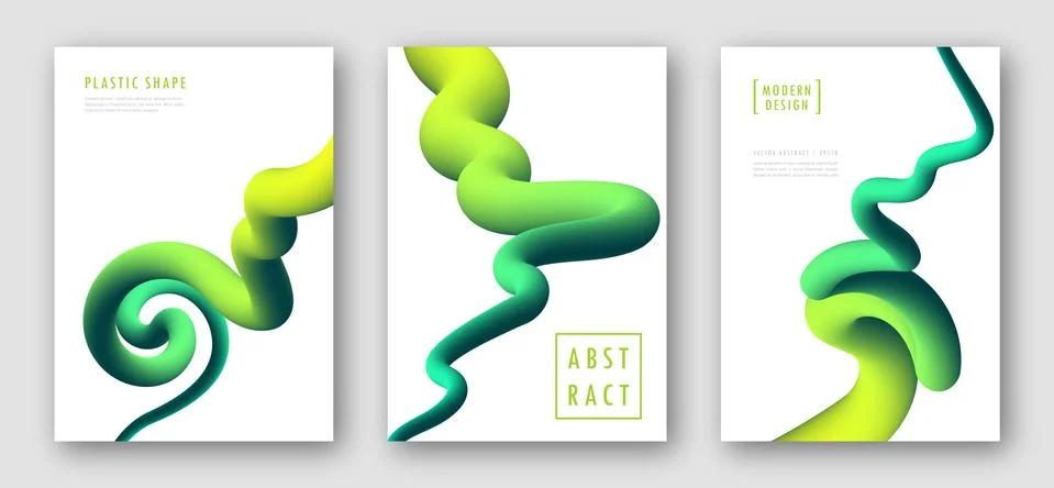 Flyers with abstract fluid gradient shapes Stock Illustration