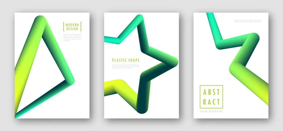 Flyers with abstract fluid gradient shapes Stock Illustration