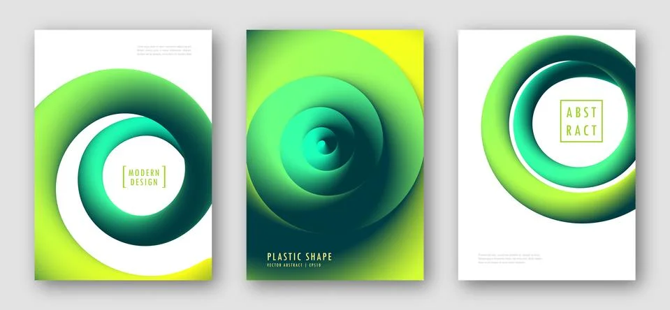 Flyers with abstract fluid gradient shapes Stock Illustration