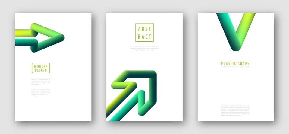 Flyers with abstract fluid gradient shapes Stock Illustration
