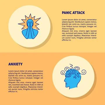 Flyers with panic attack and anxiety disorder symbols Illustrazione stock