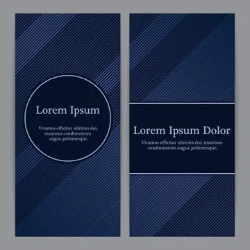 Flyers with patterns in blue color Stock Illustration